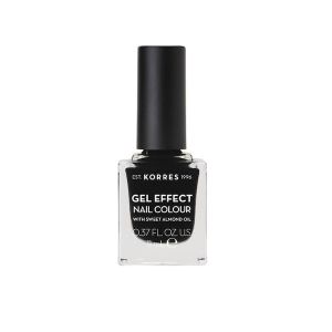 Korres Gel Effect Gloss Дълготраен Лак за Нокти 100 Black 11мл