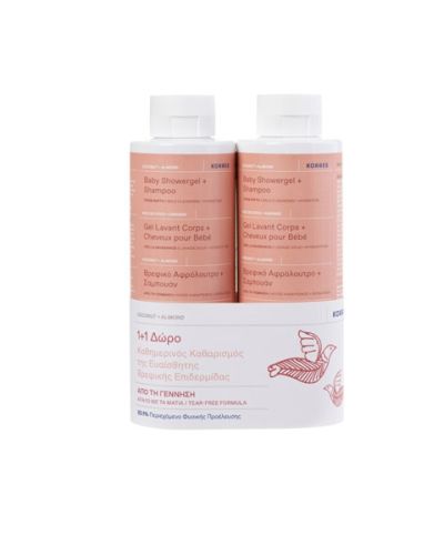 Korres Бебешки душ-гел и шампоан Промо пакет Кокос и бадем 250 мл и подарък 250 мл
