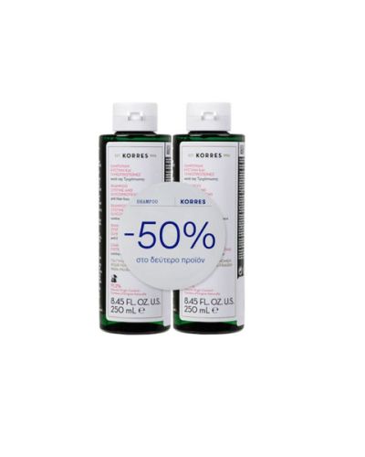 Korres Κυστίνη & Γλυκοπρωτεΐνες Σαμπουάν κατά της Τριχόπτωσης για Εύθραυστα Μαλλιά 2x250ml
