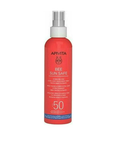 Apivita Bee Sun Safe Hydra Melting Ultra Light Αδιάβροχη Αντηλιακή Λοσιόν Προσώπου και Σώματος SPF50 σε Spray 200ml