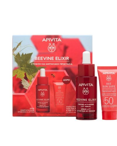 Apivita Beevine Elixir Σετ Περιποίησης για Σύσφιξη , Λάμψη & Αντιγήρανση με Serum 30ml. & Αντηλιακή Κρέμα Προσώπου 15ml.