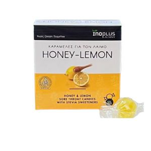 Inoplus Мед и лимон Бонбони за гърло без захар с мед и лимон 50gr