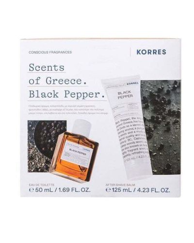 Korres ПРОМО ПАКЕТ Тоалетна вода "Черен пипер" 50ml и емулсия за след бръснене 125ml.