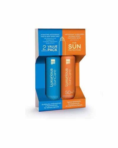 Intermed VALUE PACK Luxurious Sun Care Hydrating Antioxidant Spray Mist 200ml & Sunscreen Invisible Spray SPF50 200ml.