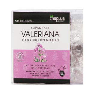 InoPlus Καραμέλες Βαλεριάνα Με Ηρεμιστική Χαλαρωτική Δράση Με Γεύση Πορτοκάλι 50gr
