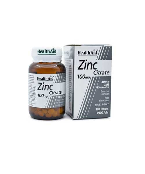 Health Aid Zinc Citrate 100mg 100 ταμπλέτες