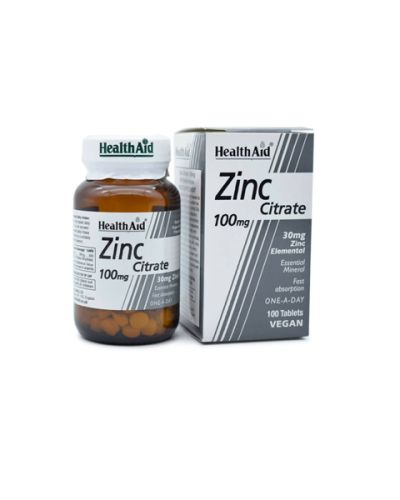 Health Aid Zinc Citrate 100mg 100 ταμπλέτες