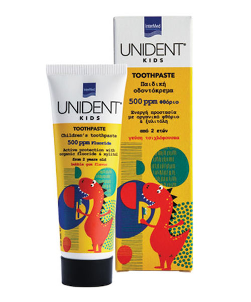InterMed Unident Паста за Зъби 500 ppm с Вкус на Дъвка за Балончета за Деца над 2 години 50ml