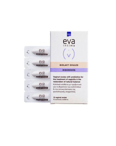 InterMed Eva Intima Biolact Ovules Disosrders Κολπικά Υπόθετα με Χαμομήλι 10vag ovules