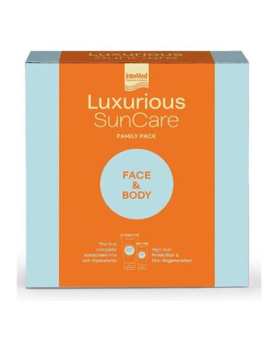 Luxurious Sun Care Family Packs Face & Body Αντηλιακή Κρέμα Προσώπου SPF50, 75ml & Αντηλιακή Κρέμα Σώματος SPF30, 200ml