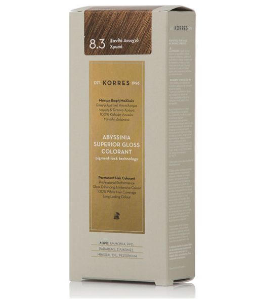 Korres Abyssinia Superior Gloss Colorant Натурална Боя за Коса без Амоняк Свтло Златисто Русо 8,350ml