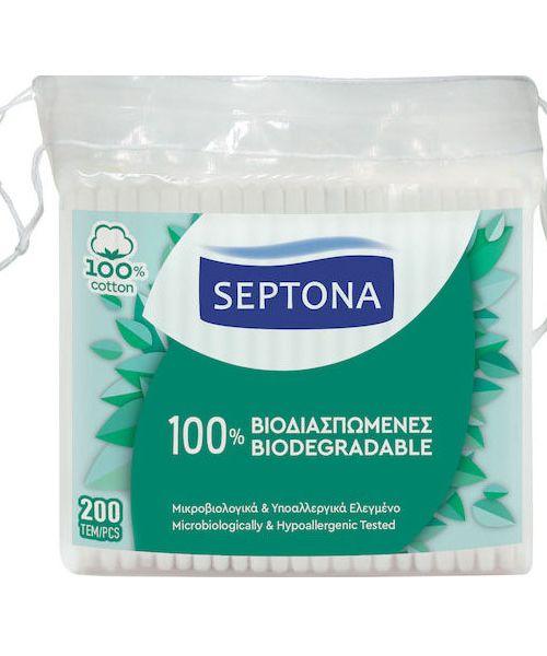 Septona Biodegradable cotton swabs in sachet 200pcs