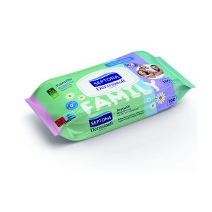 Septona Dermasoft Chamomile Μωρομάντηλα χωρίς Οινόπνευμα & Parabens 100τμχ