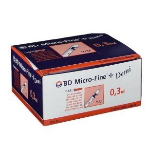 BD Micro-Fine Plus Insulin Syringes 30G x 8mm 0.3ml 100pcs